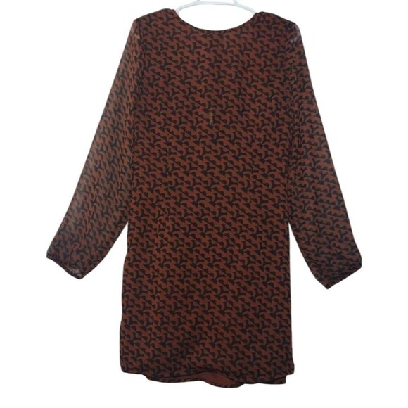 A New Day Womens Brown & Black Long Sleeve Ruched Dress XXL. NWT - Picture 2 of 7